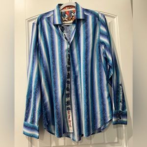 Robert Graham men’s button up shirt L striped